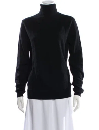 Pre-owned The Frankie Shop Merino Wool Turtleneck Sweater In Black