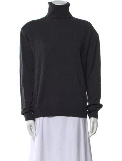 Pre-owned The Frankie Shop Merino Wool Turtleneck Sweater In Gray