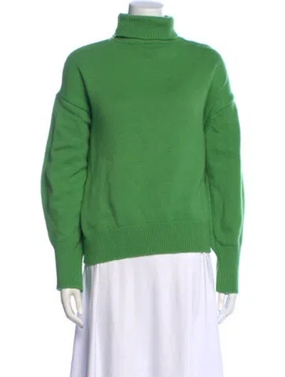 Pre-owned The Frankie Shop Merino Wool Turtleneck Sweater W/ Tags In Green