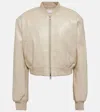 The Frankie Shop Micky Cropped Bomber Jacket In Mastic