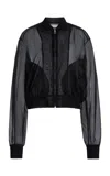 The Frankie Shop Micky Sheer Silk-blend Bomber Jacket In Black