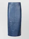 The Frankie Shop Midi Skirt With Back Slit And Belt Loops In Blue
