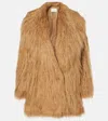 The Frankie Shop Miley Faux Fur Jacket In Beige
