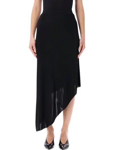 The Frankie Shop Kitty Sheer Asymmetric Skirt In Black