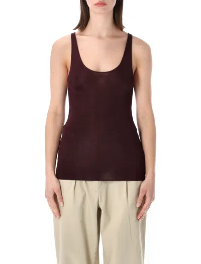 The Frankie Shop Mini Slim Fit Sleeveless Tank Top In Brown