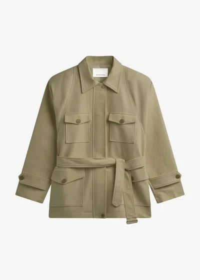 The Frankie Shop Mini Utility Jacket In Sage