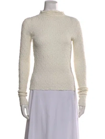 Pre-owned The Frankie Shop Mock Neck Long Sleeve Top In Neutral