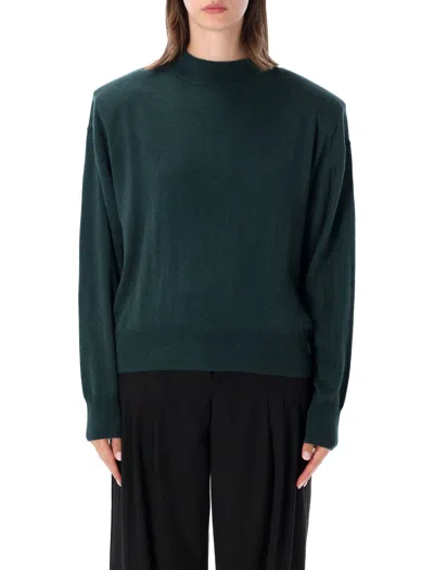The Frankie Shop Mock Neck Sweater In Verde