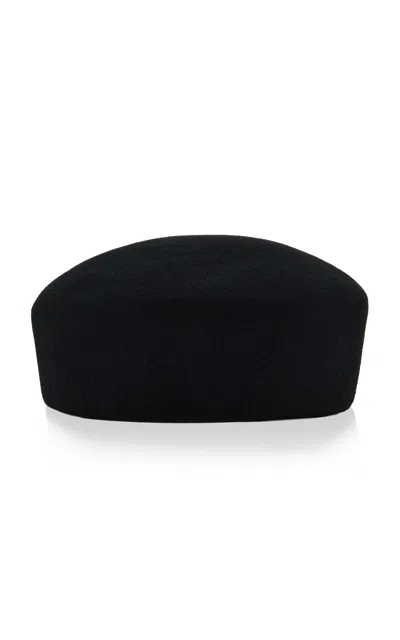 The Frankie Shop Noxley Wool Beret In Black