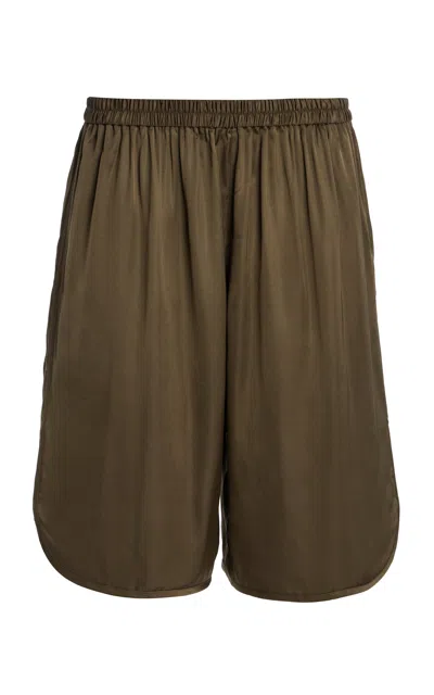 The Frankie Shop Elastic Waist Shorts In Brown