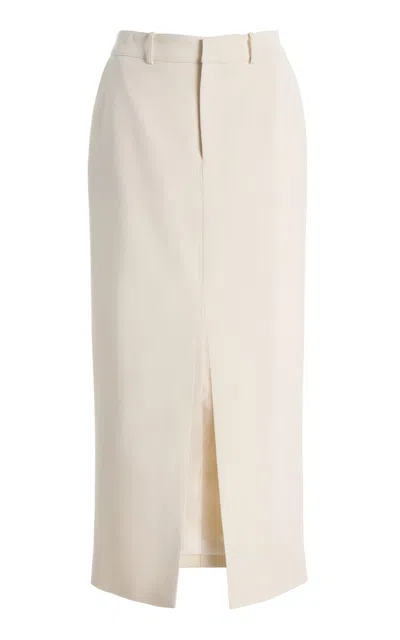 The Frankie Shop Womens Off White Maybelle Woven Pencil Midi Skirt Xs