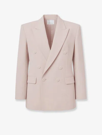 The Frankie Shop Monterey Structured Wool Blend Blazer In Pink
