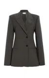 The Frankie Shop Morrison Stretch-wool Blazer In Grey
