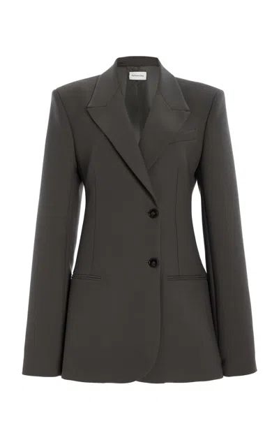 The Frankie Shop Morrison Stretch-wool Blazer In Grey