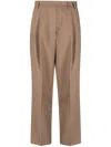 The Frankie Shop Tencel High Waist Wide Leg Trousers In Brown