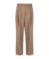 The Frankie Shop Tencel High Waist Wide Leg Trousers In Brown