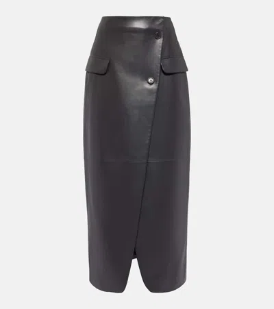 THE FRANKIE SHOP NAN ASYMMETRIC FAUX LEATHER MAXI SKIRT