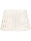 The Frankie Shop Blake Pleated Pinstripe Twill Miniskirt In Neutrals