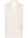 The Frankie Shop Neutral Pinstripe Twill Waistcoat In Neutrals