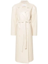 THE FRANKIE SHOP NEUTRAL TINA FAUX-LEATHER TRENCH COAT