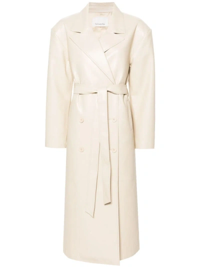 The Frankie Shop Neutral Tina Faux-leather Trench Coat In Neutrals