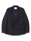 The Frankie Shop Peak Lapels Tailored Blazer In Blue