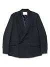 The Frankie Shop Peak Lapels Tailored Blazer In Blue