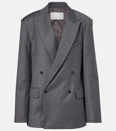 The Frankie Shop Newark Wool-blend Blazer In Gray