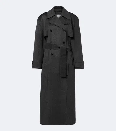 The Frankie Shop Nikola Belted Wool And Cashmere Coat In Black