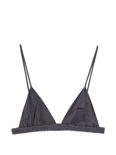 The Frankie Shop Nina Satin Bralette In Blue