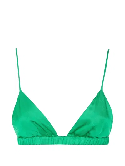 The Frankie Shop Nina Triangle-cup Elasticated-band Top In Green