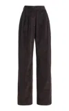 The Frankie Shop Norstrand Corduroy Straight-leg Pants In Blue