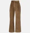 The Frankie Shop Norstrand Cotton Corduroy Straight Pants In Brown
