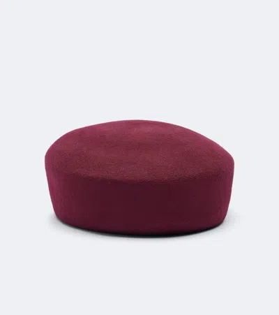 The Frankie Shop Noxley Wool Beret In Burgundy