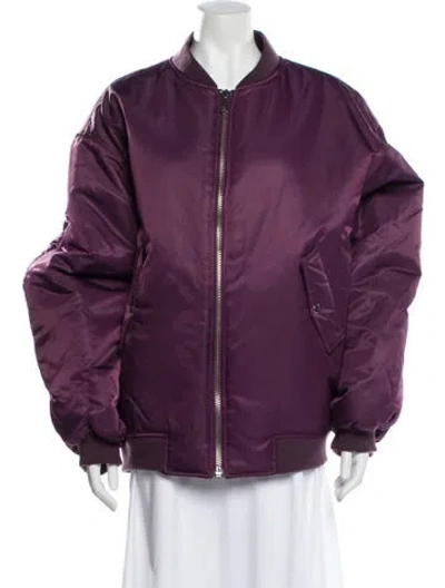 Pre-owned The Frankie Shop Nylon Bomber Jacket W/ Tags In Purple