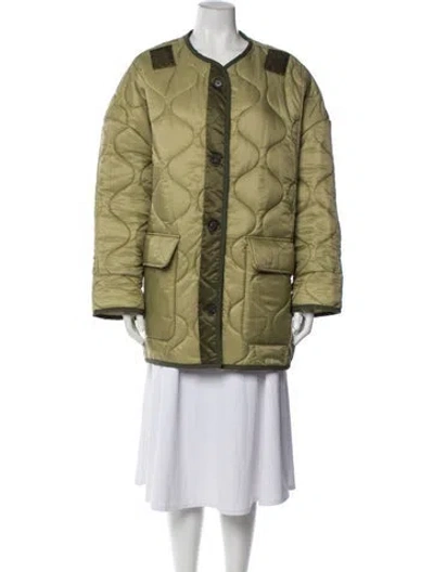 Pre-owned The Frankie Shop Nylon Down Coat In Green