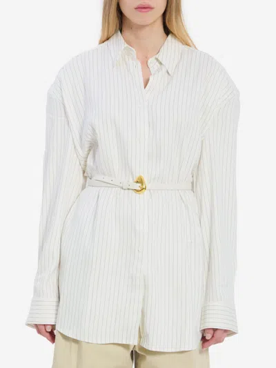 The Frankie Shop Oana Fluid Buttonup Shirt In White