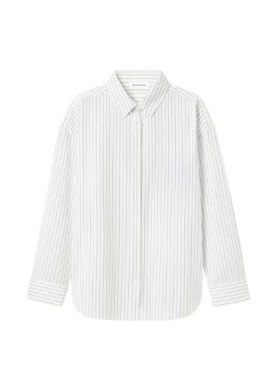 The Frankie Shop Oana Pinstripe-pattern Shirt In White