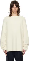 The Frankie Shop Off-white Carter Crewneck Sweater In Beige