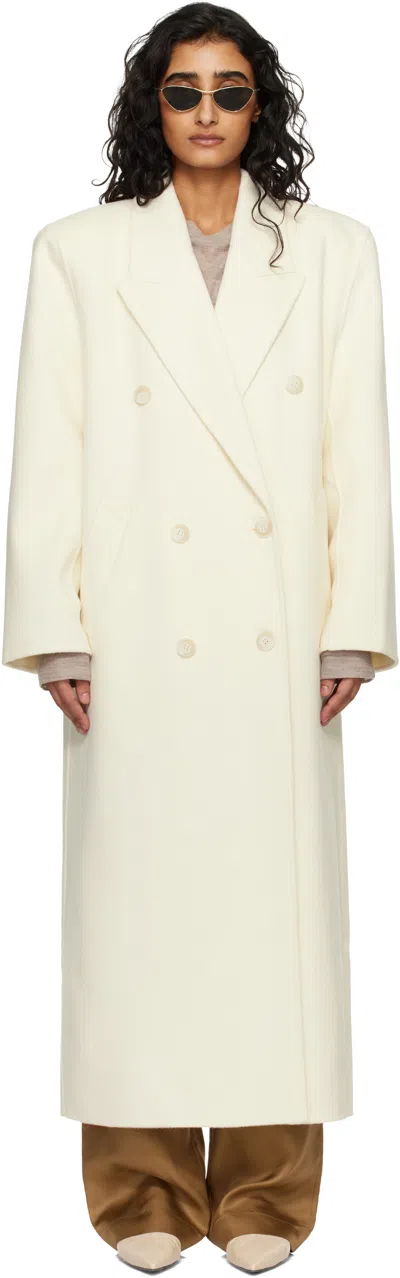 The Frankie Shop Off-white Gaia Double Breasted Coat