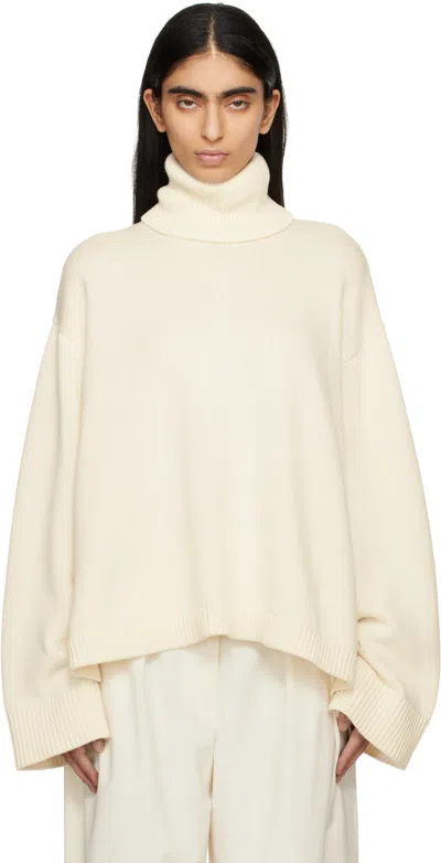 The Frankie Shop Off-white Rhea Trapeze Turtleneck In Ivory