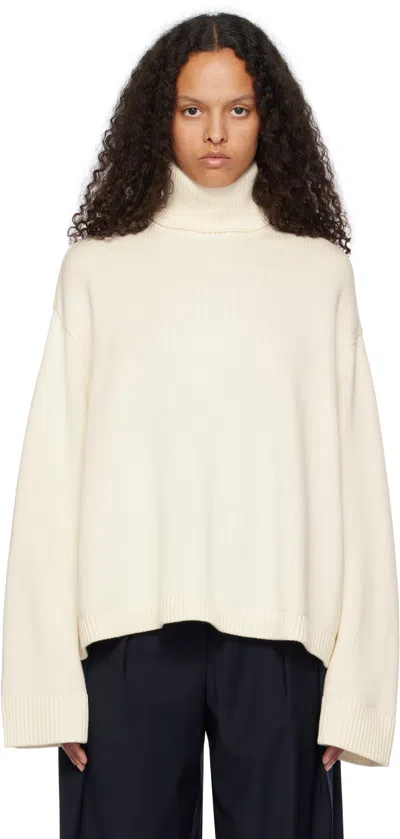 The Frankie Shop Off-white Rhea Trapeze Turtleneck In Ivory