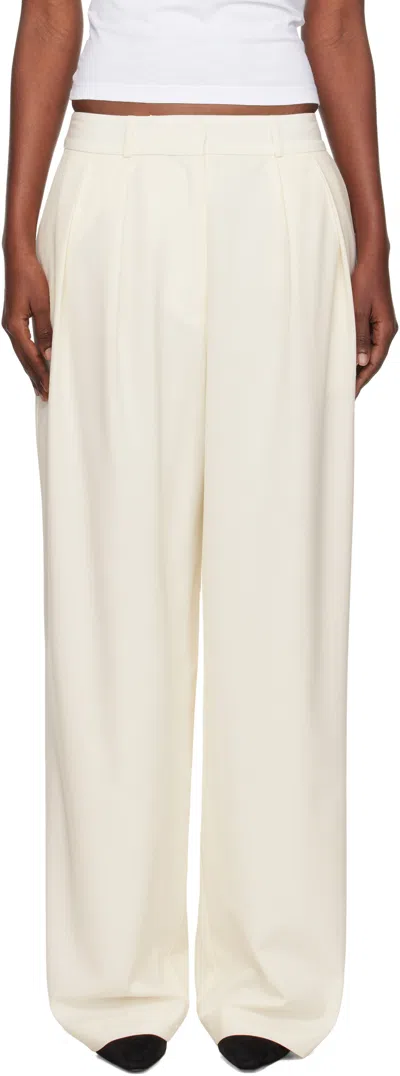 The Frankie Shop Off-white Ripley Pleated Trousers In Black