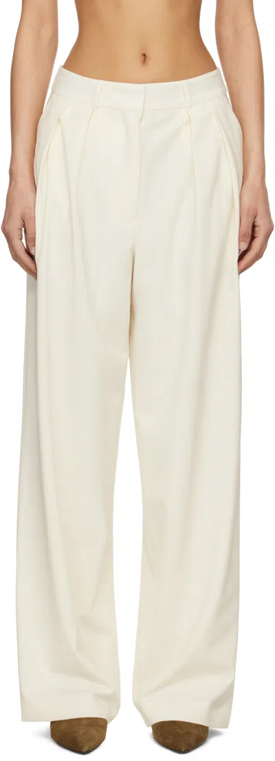 The Frankie Shop Off-white Ripley Pleated Trousers In Ivory