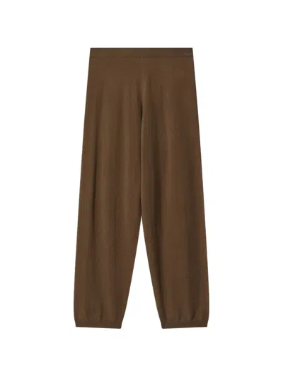 The Frankie Shop Olia Knit Wool-blend Knit Joggers In Dark Camel In Brown