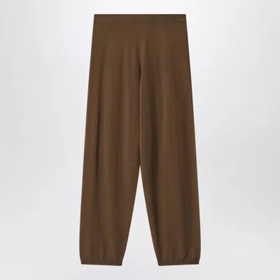 The Frankie Shop Olia Knit Wool-blend Knit Joggers In Dark Camel In Brown