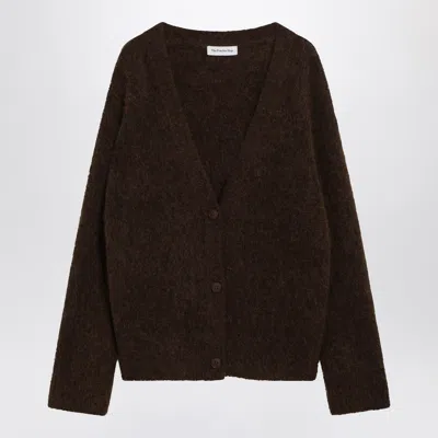 The Frankie Shop Olive Brown Oversized Elland Cardigan In Green