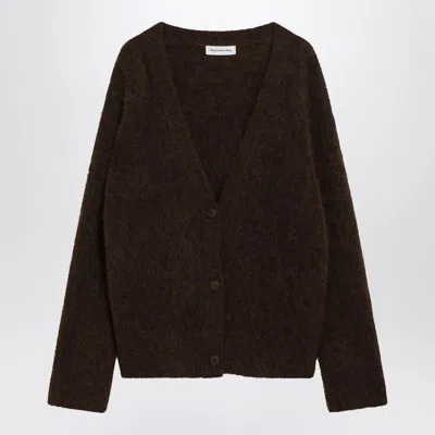 The Frankie Shop Olive Brown Oversized Elland Cardigan In Neutral