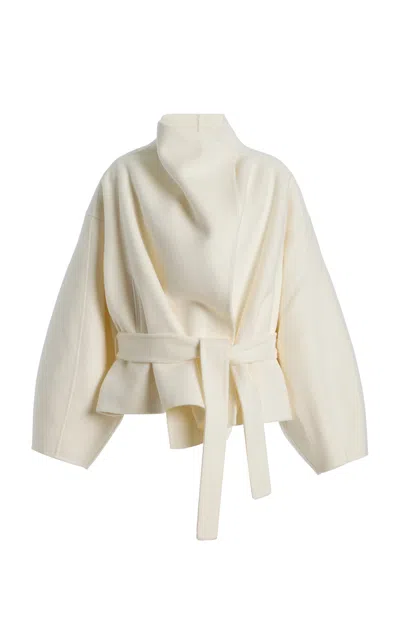 The Frankie Shop Onelle Reversible Wool-blend Coat In Ivory