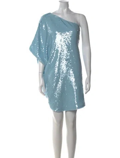 Pre-owned The Frankie Shop One-shoulder Mini Dress In Blue